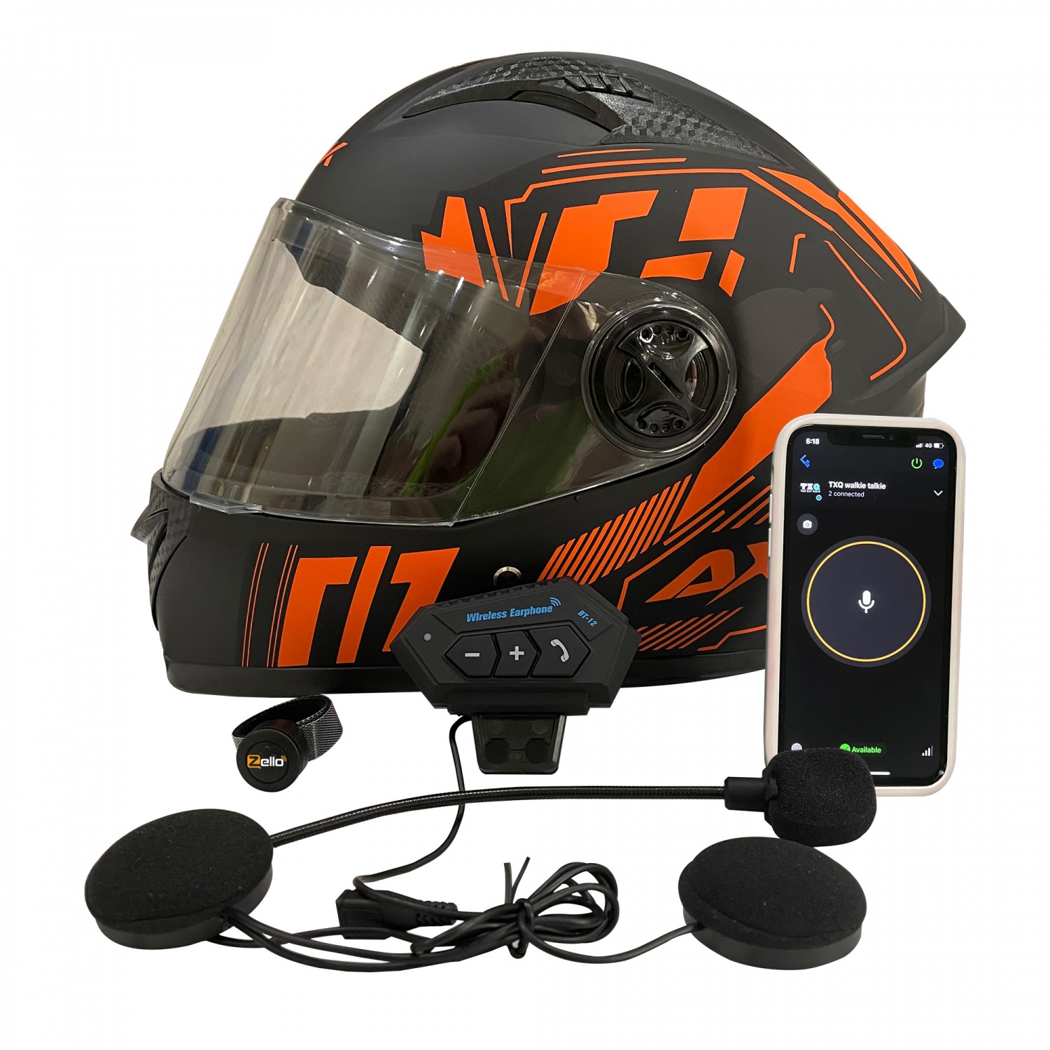 Zwart Ontslag nemen zwaartekracht TXQ HB2 Zello bluetooth helmet wireless headset ptt radio motorcycle  bicycle communicate two way rad
